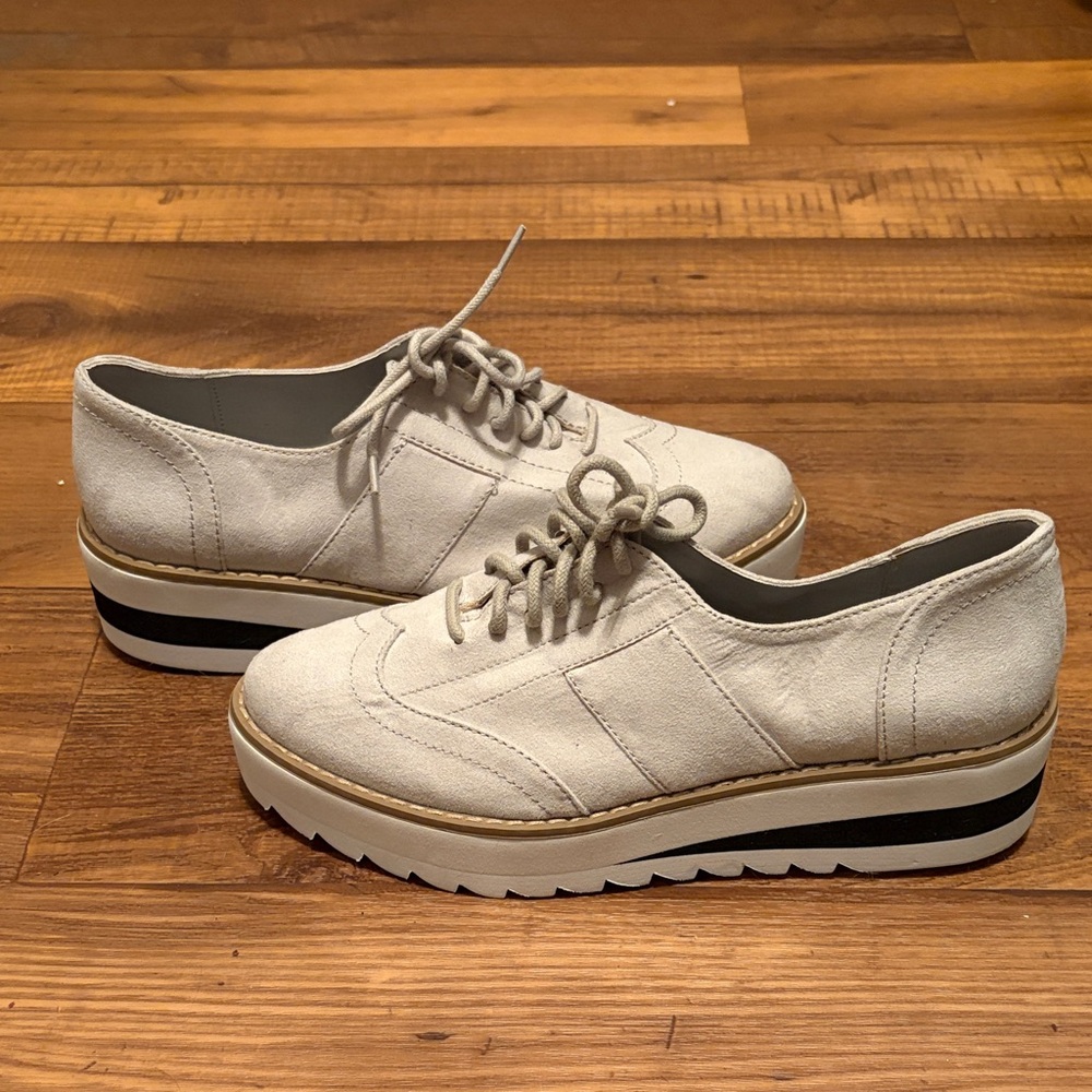 Madden Girl Grey & Cream Platform Sneakers
